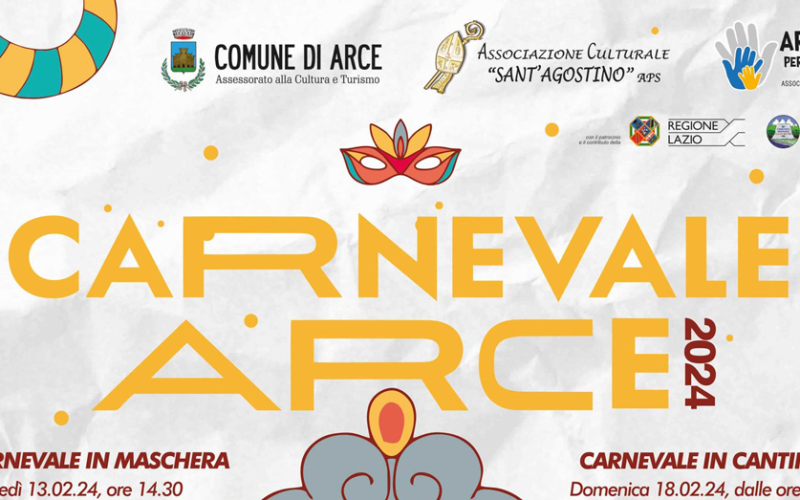 ARCE – Torna il Carnevale in paese: Carnevale ad Arce 2024, un evento da non perdere