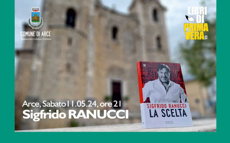 ARCE – Sigfrido Ranucci sabato prossimo apre la rassegna letteraria “Libri di Primavera”